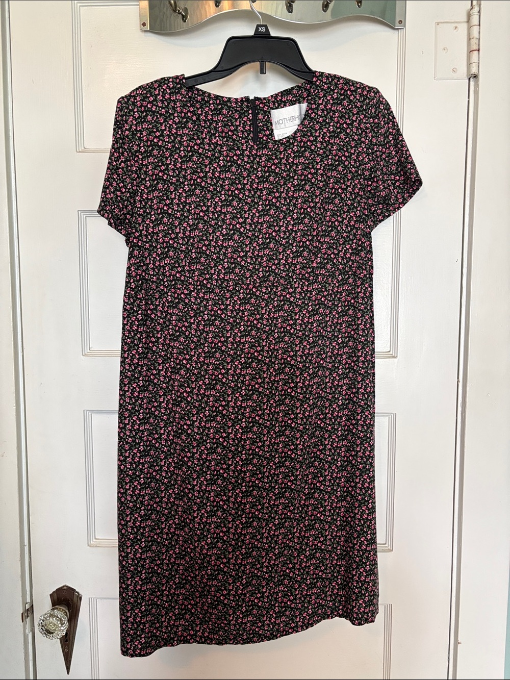 Motherhood Maternity Black Dress with Pink Floral Print Size M